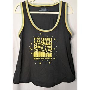 Alanis Morissette Graphic Tank Top L I'm High But I'm Grounded (654)